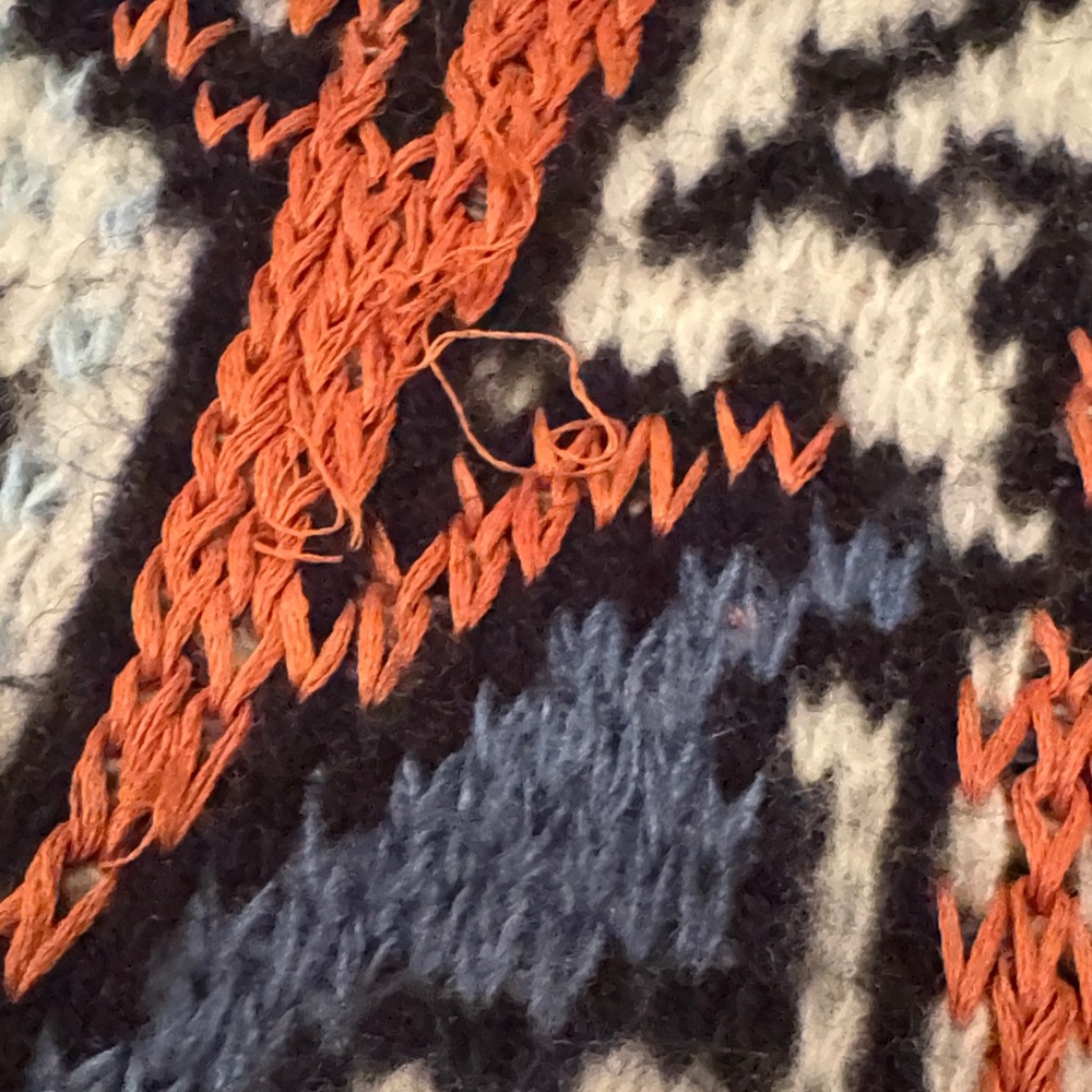 Anthropologie Floral Knit Sweater - Blue, Orange, Cream - Picture 8 of 12